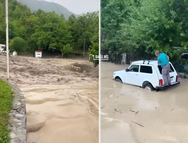 Sel Lahıcın İsmayıllı rayonu ilə əlaqəsini kəsdi - VİDEO