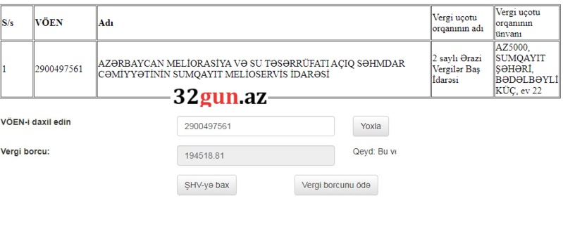 Külli miqdarda vergi borcu olan Sumqayıt Melioservis İdarəsi yenidən tenderdə qalib seçildi