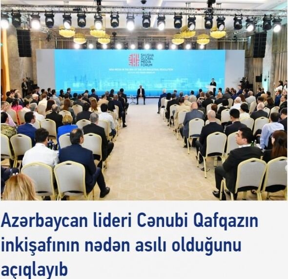 Prezidentin Şuşada keçirilən Qlobal Media Forumdakı çıxışı Gürcüstan mətbuatının diqqət mərkəzində olub - FOTO