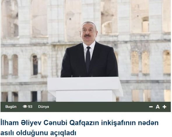 Prezidentin Şuşada keçirilən Qlobal Media Forumdakı çıxışı Gürcüstan mətbuatının diqqət mərkəzində olub - FOTO