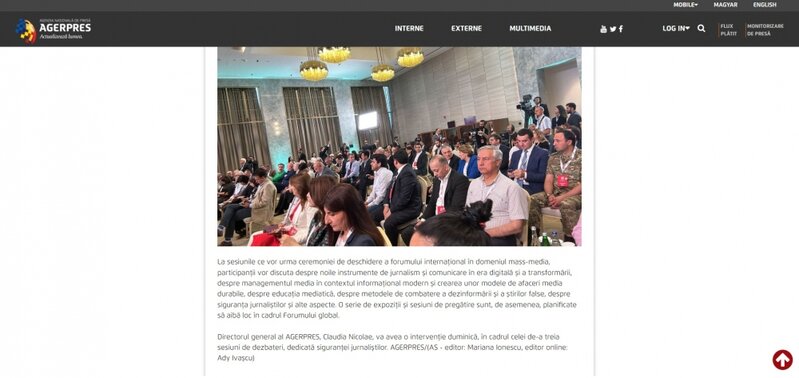 Rumıniya mətbuatı Şuşada keçirilən Qlobal Media Forumundan yazıb - FOTO