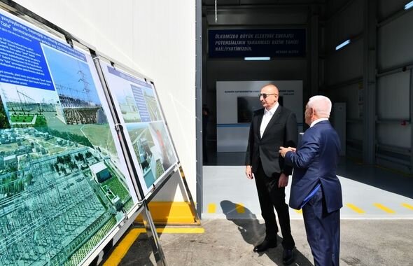 İlham Əliyev "Şimal" Elektrik Stansiyasının yeni estakadasının və su nasos stansiyalarının açılışında - FOTO