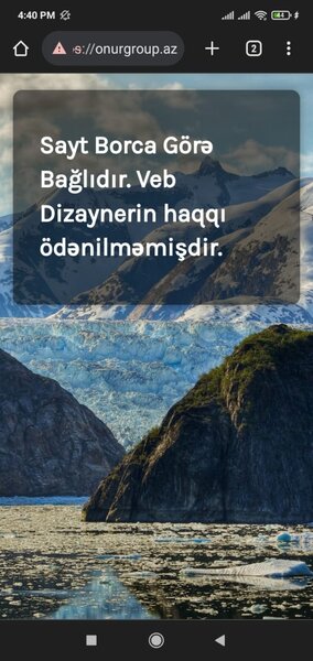 "Onur Group" MMC-nin rəsmi saytında yazılan yazı diqqət çəkdi: "Pulu ödəmədiyi üçün…"