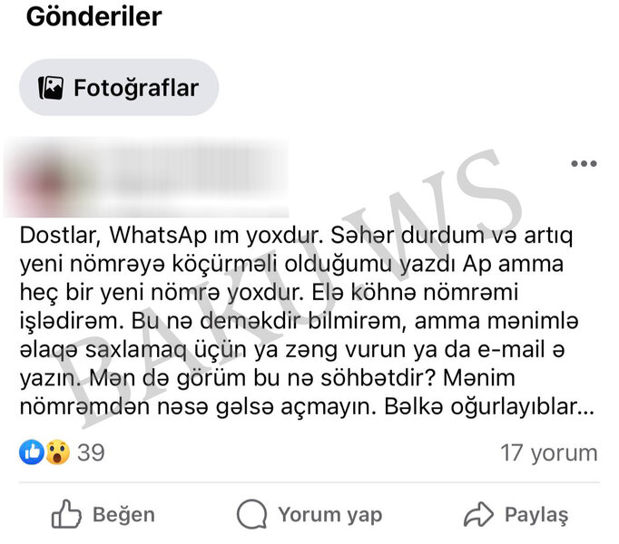 Azərbaycanda "WhatsApp" hesabları kütləvi şəkildə oğurlanır - Profilinizi bu yolla qoruyun - TÖVSİYYƏ/FOTO