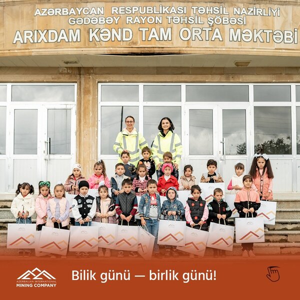"Azerbaijan International Mining Company" Gədəbəydə aztəminatlı ailələrdən olan şagirdlərə dəstək olub