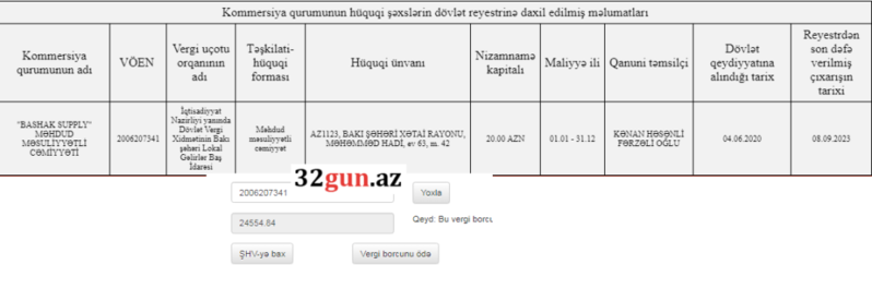 Cəlil Əliyevin rəisi olduğu idarə vergi borcu olan şirkəti qalib etdi - Amartizator və təkər dartıcı oxun diyircəkli başlığı üçün...