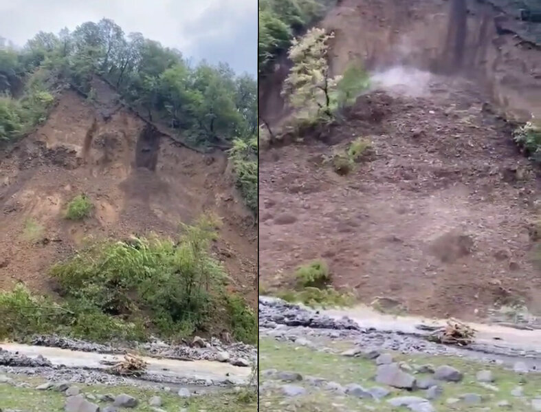 Zaqatalada dağ uçdu - VİDEO