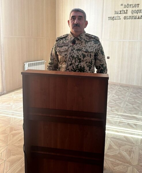 Daxili Qoşunlarının N saylı hərbi hissəsində Hərbi Prokurorluq tərəfindən hüquqi maarifləndirmə tədbiri keçirilib