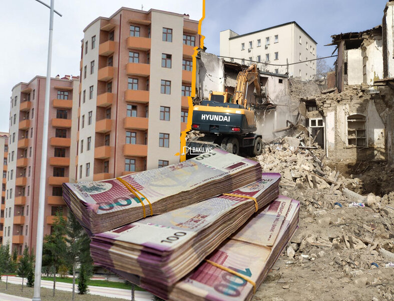 Bakının daha bir ünvanında söküntü - Sakinlərə 700 manat kirayə pulu və mənzillər veriləcək