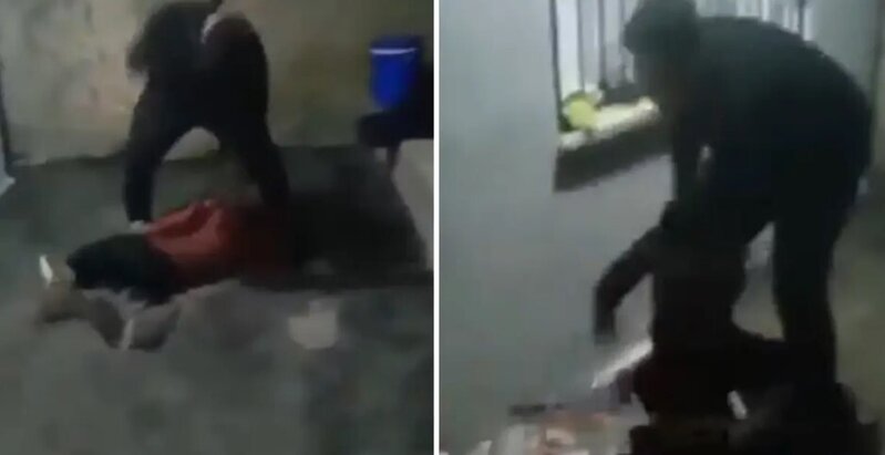 16 yaşlı gənc 8 yaşlı uşağı amansızcasına döydü - VİDEO