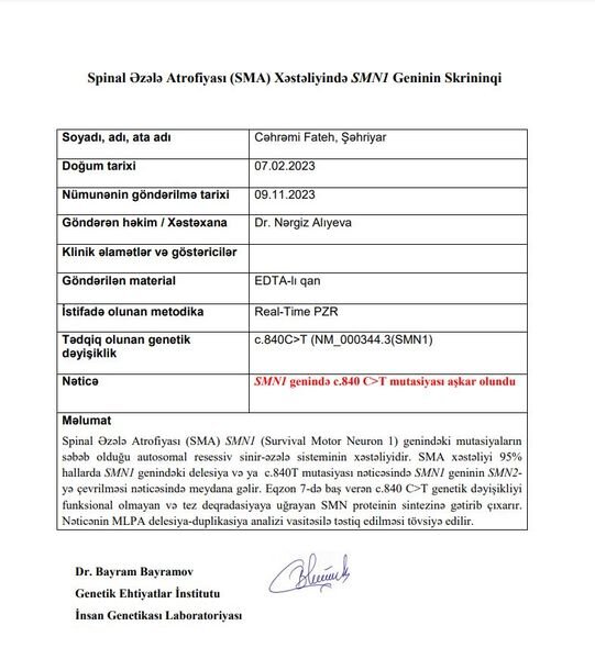 Nadir xəstəlikdən əziyyət çəkən doqquz aylıq körpənin sağalma ehtimalı var: Dərdinə birlikdə çarə olaq - FOTO