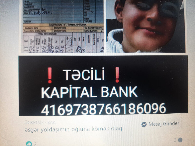 Azərbaycanda ağlasığmaz hadisə! Sosial şəbəkələrdə ölən uşağın fotosu ilə pul yığırlar - FOTO