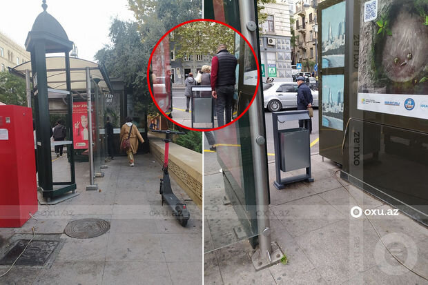 Köşk səkini zəbt etdi: Vətəndaşlar keçməyə yol tapmırlar - FOTO