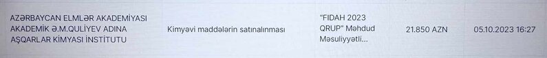 Aşqarlar Kimyası İnstitutunda şübhəli satınalma: "Kimyəvi maddələr" hansı MMC-lərdən alınır?