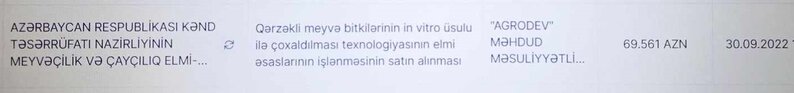Meyvəçilik və Çayçılıq Elmi-Tədqiqat İnstitutunun şübhəli satınalmaları - Qalib MMC-lər kimindir?