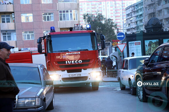 Bakıda yaşayış binasındakı yanğın söndürülüb - YENİLƏNİB + FOTO/VİDEO