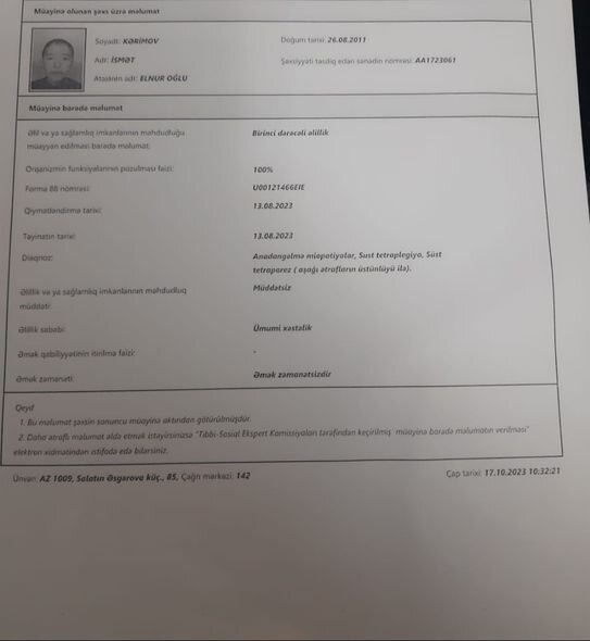 12 yaşlı İsmətin sizin dəstəyinizə ehtiyacı var: Müalicələri yarım qalıb - FOTO