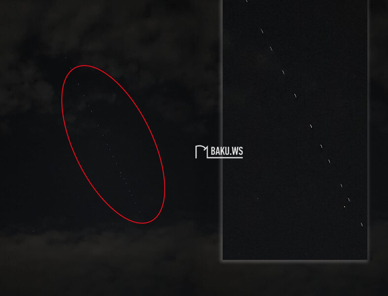 Bakı səmasında qeyri-adi işıqlar - VİDEO
