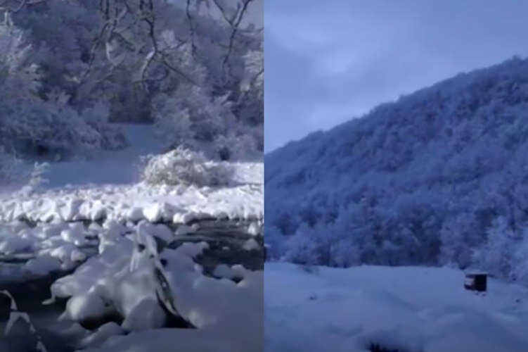Laçının füsunkar qış mənzərələri - VİDEO