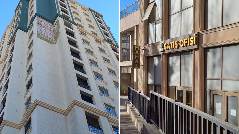 "Mahal" MTK-nın binasının üzlüyü qopdu, avtomobillərin üzərinə töküldü (FOTO/VİDEO)