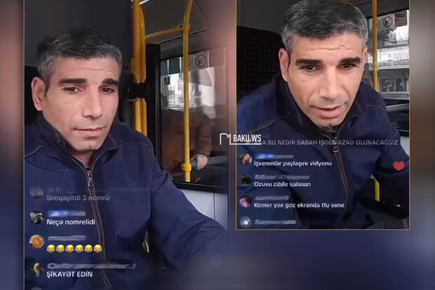 Sükan arxasında "TikTok"da canlı yayım açan avtobus sürücüsü işdən uzaqlaşdırıldı - VİDEO