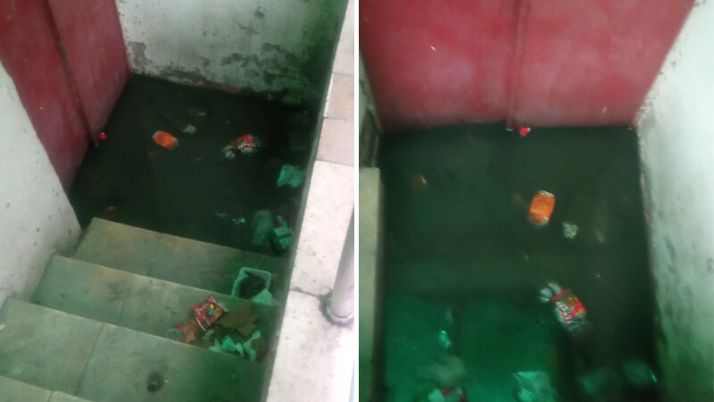 Nərimanovda binanın zirzəmidəki su bloklara çıxıb, RİH tədbir görmür (FOTO)