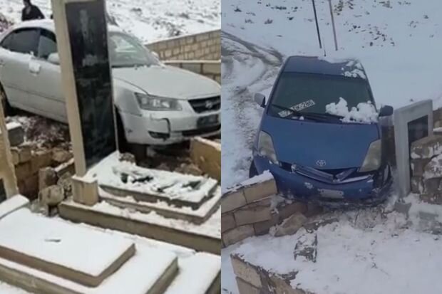 Azərbaycanda eyni qəbiristanlıqda ikinci oxşar qəza - VİDEO