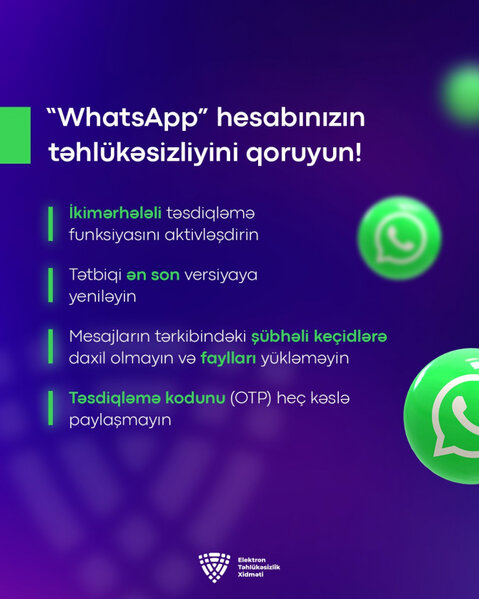 "Whatsapp"la bağlı Dövlət xidmətindən XƏBƏRDARLIQ - FOTO