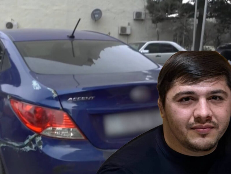 Bakıda ailəsini qətlə yetirən şəxsin taksi kimi sürdüyü maşının görüntüləri - VİDEO