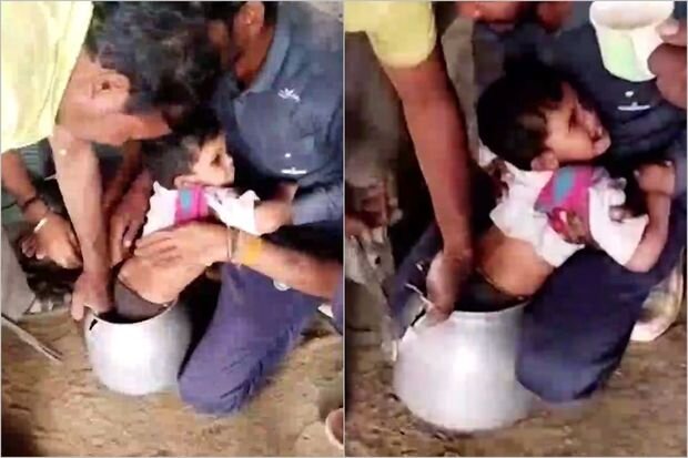 "Gizlənpaç" zamanı qazanda gizlənmək fikri uşağın başına oyun açdı - VİDEO