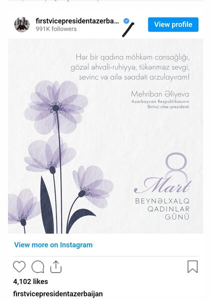 Mehriban Əliyeva qadınları təbrik edib