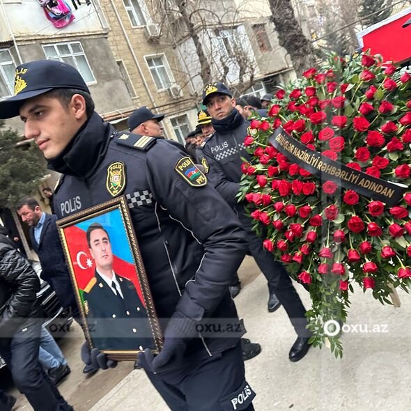İşğaldan azad edilən ərazidə həlak olan polislər dəfn edildilər - FOTO/VİDEO