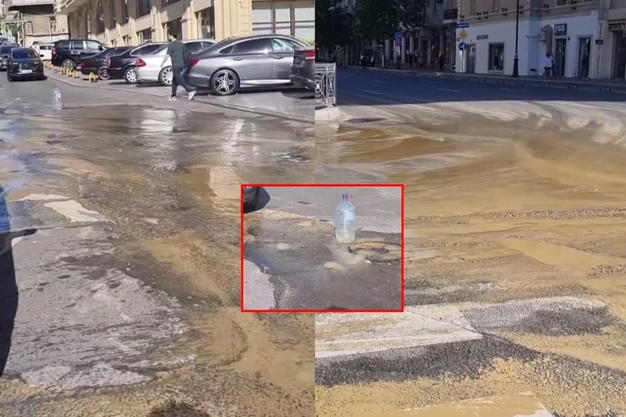 Bakının mərkəzində su xəttində qəza olub