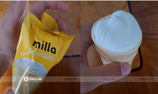 "Milla" dondurmasından tük çıxdı - İDDİA