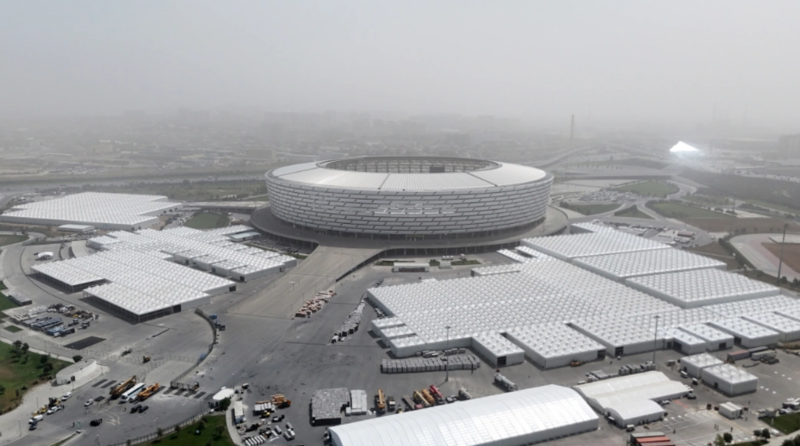 İlham Əliyev Bakı Olimpiya Stadionu ərazisində COP29-a hazırlıqla bağlı görülən işlərlə tanış olub