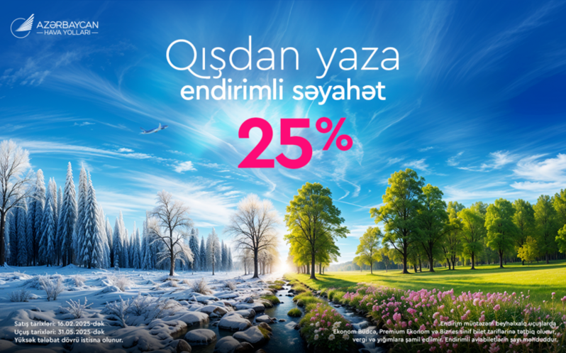 AZAL aviabiletlərə 25 % endirim edib