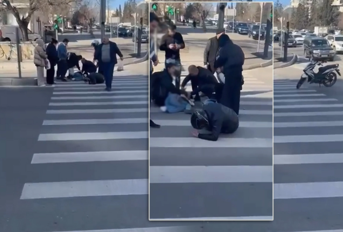 Bakıda motosiklet piyada keçidində qadını vurdu