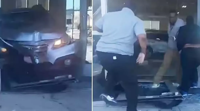 Qəzəbli müştəri avtomobili ilə salona girdi: 8 nəfər yaralandı