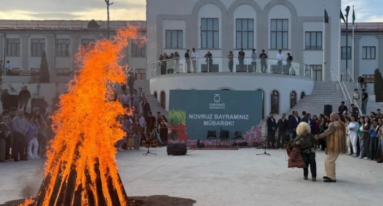 Qarabağ Universitetində ilk Novruz tonqalı qalanıb