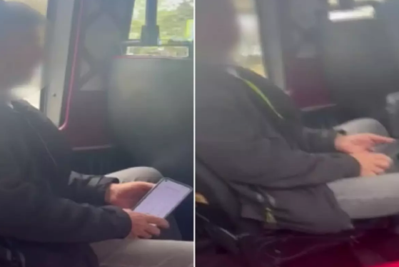 Əvvəlcə narahatedici şəkildə baxdığı, daha sonra isə telefon nömrəsini göstərməyə çalışdı - VİDEO