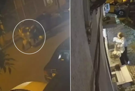 Qucağında körpəsini tutan arvadını küçənin ortasında döydü - VİDEO