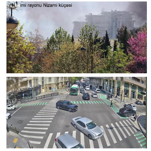 Bakının Nizami küçəsində anbar yanır: Yolda hərəkətə məhdudiyyət qoyuldu