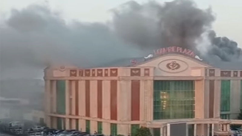 Şadlıq sarayında toy zamanı yanğın oldu (VİDEO)