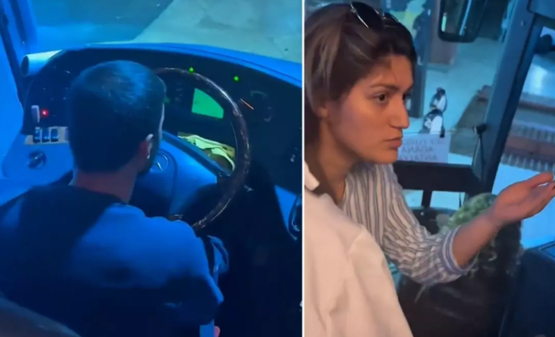 Avtovağzalda inanılmaz anlar: Avtobusu sərnişin sürməli oldu - VİDEO