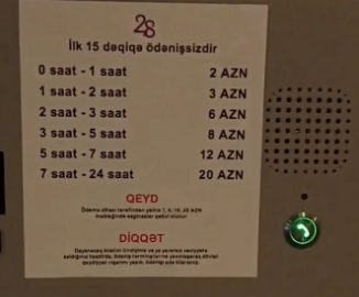 "28 Mall" ticarət mərkəzinin parkinqində qiymət artdı