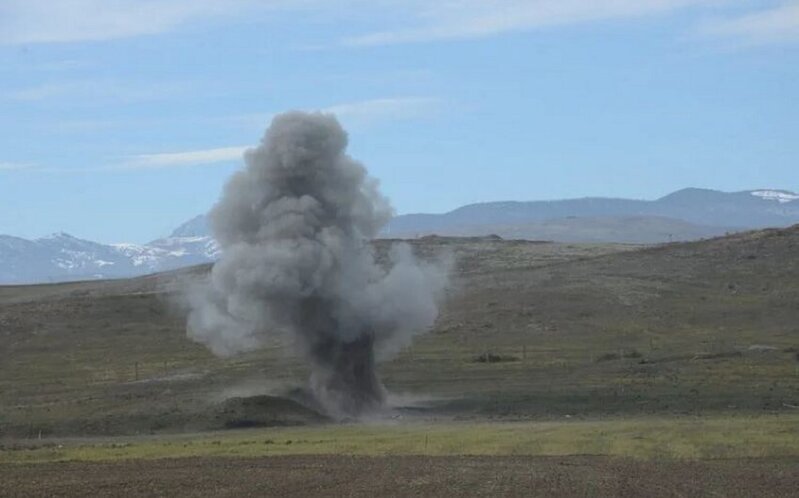 Ağdamda mina partladı, polis əməkdaşı xəsarət aldı