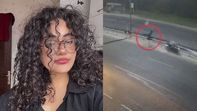 Bakıda gənc qızın öldüyü qəzanın görüntüləri (VİDEO)