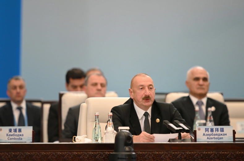 İlham Əliyev Çinin Tiencin şəhərində "ŞƏT plyus" formatında görüşdə çıxış edib