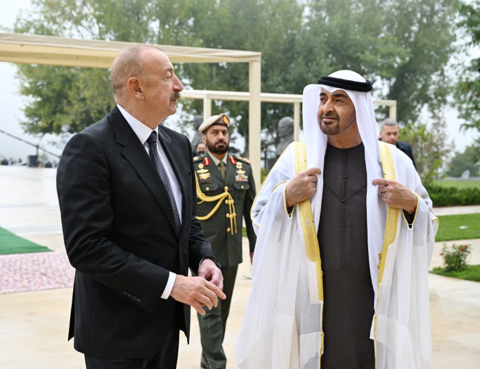 BƏƏ prezidentinin Şuşada rəsmi qarşılanma mərasimi olub