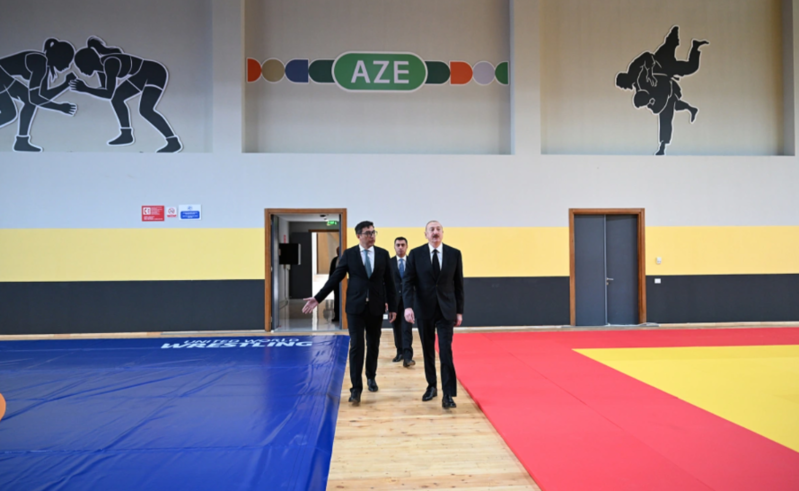 Prezident İlham Əliyev Yevlax Olimpiya İdman Kompleksinin açılışında iştirak edib